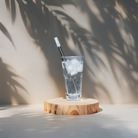 Reusable Collapsible Stainless Steel Straw (white)